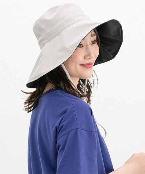 Honeys（ハニーズ）の「【ＵＶカット・接触冷感・吸水速乾】遮光１００％つば広ハット（ハット・レディース・ブラック/ライトグレー/ベージュ・FREE）」の11枚目の写真
