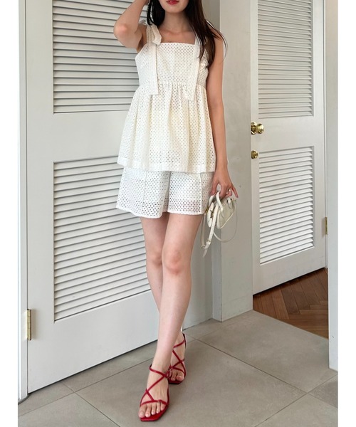 FRAY I.D（フレイアイディー）の「ショルダーリボンペプラム