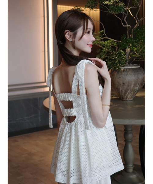 fray i.d ショルダーリボンペプラムブラウス FRAY I.D（フレイアイディー）の「ショルダーリボンペプラム