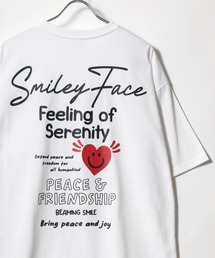 SMILEY FACE（スマイリーフェイス）の「SMILEY FACE/スマイリーフェイス オーバーサイズ 吸汗速乾 UVカット ワンポイントロゴ刺繍 バックプリント 半袖Tシャツ レディース メンズ（Tシャツ/カットソー）」