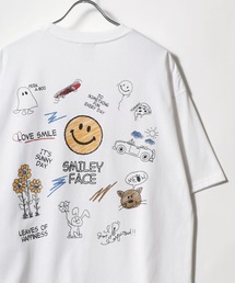 SMILEY FACE/スマイリーフェイス オーバーサイズ 吸汗速乾 UVカット ワンポイントロゴ刺繍 バックプリント 半袖Tシャツ レディース メンズ