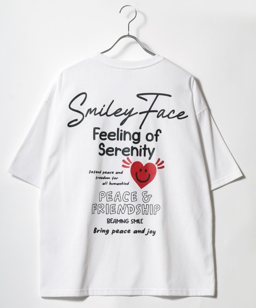 SMILEY FACE(スマイリーフェイス)の「SMILEY FACE/スマイリーフェイス オーバーサイズ 吸汗速乾 UVカット ワンポイントロゴ刺繍 バックプリント 半袖Tシャツ レディース メンズ(Tシャツ/カットソー・レディース・ブラック系その他/ホワイト系その他2/ブラック系その他3/ブラック系その他5/ブラック/ブラック系その他2/ホワイト/ホワイト系その他/ホワイト系その他3/ブラック系その他4/ネイビー/ブルー系その他・M/L/LL)」の20枚目の写真