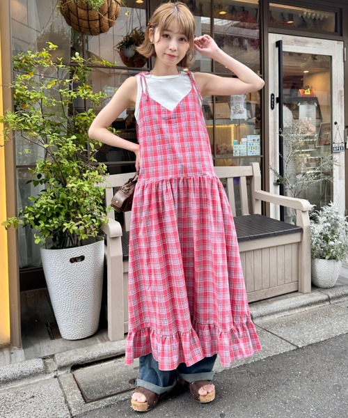 00s 希少 TRALALA ビスチェ風ビッグリボン付きフリルキャミワンピ 姫 00s ワンピース 甘ロリ 姫ギャル ビッグリボン フリル レース