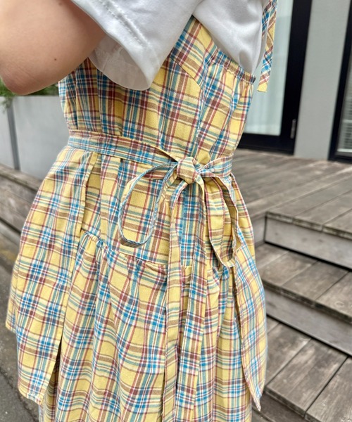 SOLLON.（ソルロン）の「チェック柄フリルリボンキャミワンピース