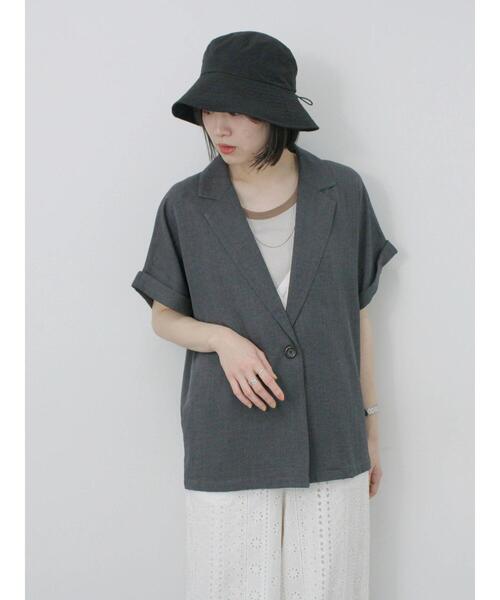 Samansa Mos2 blue(サマンサモスモスブルー)の「【接触冷感】ネックカバー付バケットハット(ハット・レディース・ベージュ/ブラック・F)」の5枚目の写真