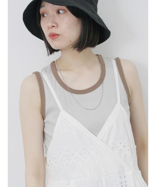 Samansa Mos2 blue(サマンサモスモスブルー)の「【接触冷感】ネックカバー付バケットハット(ハット・レディース・ベージュ/ブラック・F)」の11枚目の写真