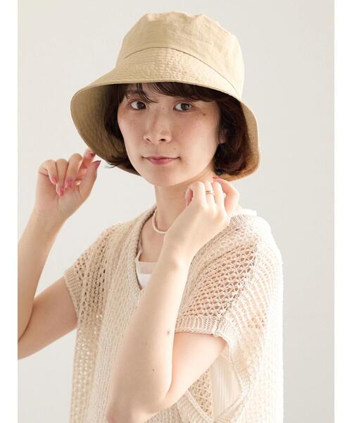 Samansa Mos2 blue(サマンサモスモスブルー)の「【接触冷感】ネックカバー付バケットハット(ハット・レディース・ベージュ/ブラック・F)」の21枚目の写真