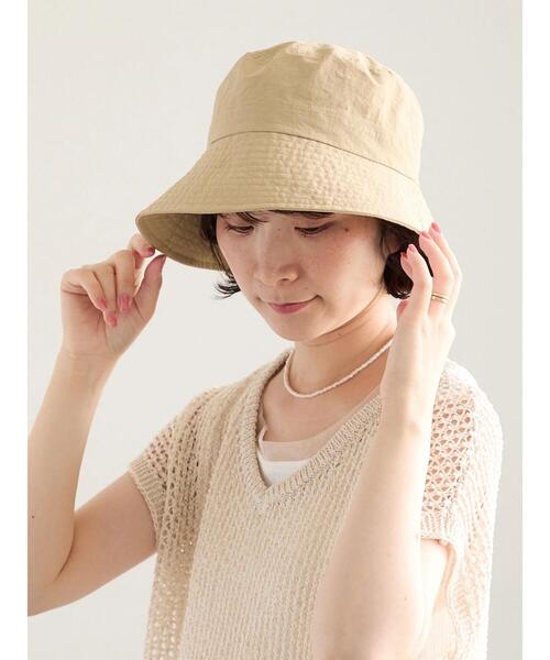 Samansa Mos2 blue(サマンサモスモスブルー)の「【接触冷感】ネックカバー付バケットハット(ハット・レディース・ベージュ/ブラック・F)」の22枚目の写真