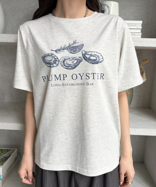 Good Riddance(グッドリダンス)の「【Good Riddance】オイスター オーバーサイズTシャツ(Tシャツ/カットソー・レディース・オフホワイト/ナチュラル/ブラック・FREE)」の6枚目の写真