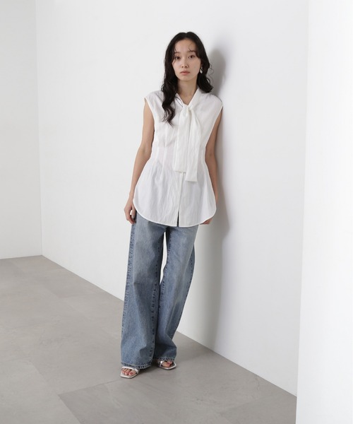 ブラウス シャツ ウエストタックボウタイブラウス レディース N.Natural Beauty Basic ブラウス シャツ ウエストタック