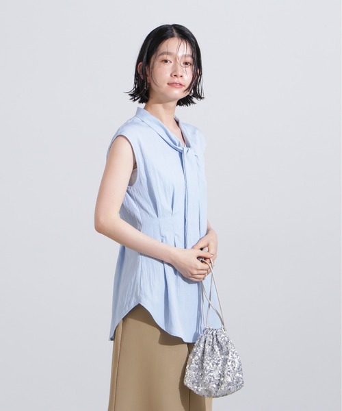ブラウス シャツ ウエストタックボウタイブラウス レディース N.Natural Beauty Basic ブラウス シャツ ウエストタック