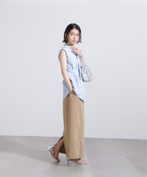 ブラウス シャツ ウエストタックボウタイブラウス レディース N.Natural Beauty Basic ブラウス シャツ ウエストタック