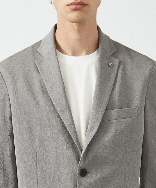 ABAHOUSE(アバハウス)の「【セットアップ対応/FLEX JACKET】 PE-wrinkle ワッシャージャケット /ストレッチ 吸水速乾 イージーケア(セットアップ・メンズ・ダークブラウン/グレー/ダークネイビー・44/46/48/50)」の8枚目の写真