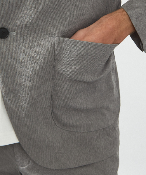 ABAHOUSE(アバハウス)の「【セットアップ対応/FLEX JACKET】 PE-wrinkle ワッシャージャケット /ストレッチ 吸水速乾 イージーケア(セットアップ・メンズ・ダークブラウン/グレー/ダークネイビー・44/46/48/50)」の11枚目の写真