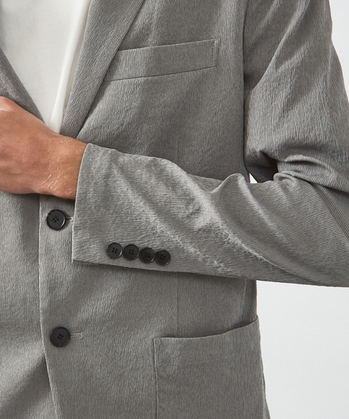 ABAHOUSE(アバハウス)の「【セットアップ対応/FLEX JACKET】 PE-wrinkle ワッシャージャケット /ストレッチ 吸水速乾 イージーケア(セットアップ・メンズ・ダークブラウン/グレー/ダークネイビー・44/46/48/50)」の12枚目の写真