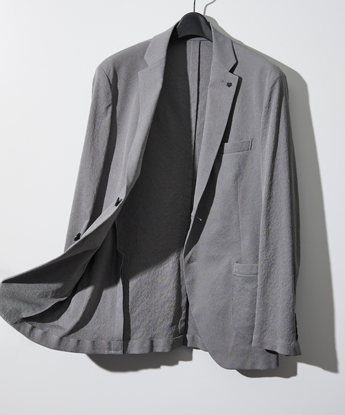 ABAHOUSE(アバハウス)の「【セットアップ対応/FLEX JACKET】 PE-wrinkle ワッシャージャケット /ストレッチ 吸水速乾 イージーケア(セットアップ・メンズ・ダークブラウン/グレー/ダークネイビー・44/46/48/50)」の15枚目の写真