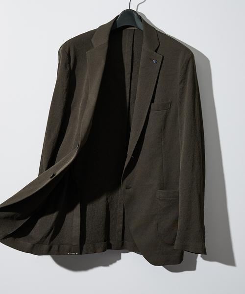 ABAHOUSE(アバハウス)の「【セットアップ対応/FLEX JACKET】 PE-wrinkle ワッシャージャケット /ストレッチ 吸水速乾 イージーケア(セットアップ・メンズ・ダークブラウン/グレー/ダークネイビー・44/46/48/50)」の21枚目の写真