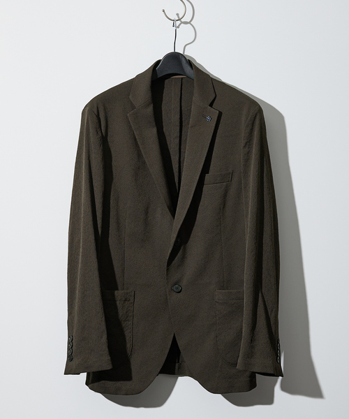 ABAHOUSE(アバハウス)の「【セットアップ対応/FLEX JACKET】 PE-wrinkle ワッシャージャケット /ストレッチ 吸水速乾 イージーケア(セットアップ・メンズ・ダークブラウン/グレー/ダークネイビー・44/46/48/50)」の22枚目の写真