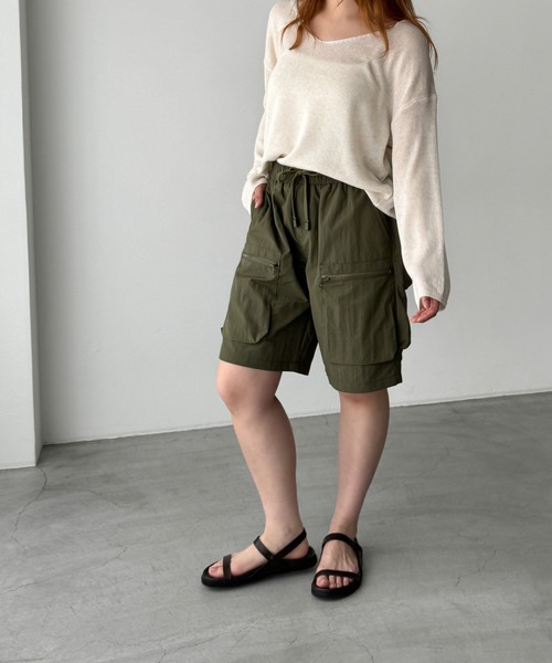 CANAL JEAN（キャナルジーン）の「choice_cnl　カーゴハーフパンツ（カーゴパンツ・レディース・カーキ・LARGE/X-LARGE）」の2枚目の写真