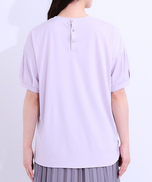 DRESKIP(ドレスキップ)の「【S-LL/ひんやり/UV】こなれ感あるぷっくりラメ デザインロゴTシャツ(Tシャツ/カットソー・レディース・ライトパープル/ライトベージュ/オフホワイト/チャコールグレー/ブラウン系・01/02/03/04)」の19枚目の写真