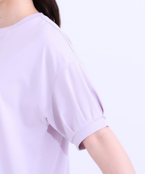 DRESKIP(ドレスキップ)の「【S-LL/ひんやり/UV】こなれ感あるぷっくりラメ デザインロゴTシャツ(Tシャツ/カットソー・レディース・ライトパープル/ライトベージュ/オフホワイト/チャコールグレー/ブラウン系・01/02/03/04)」の22枚目の写真