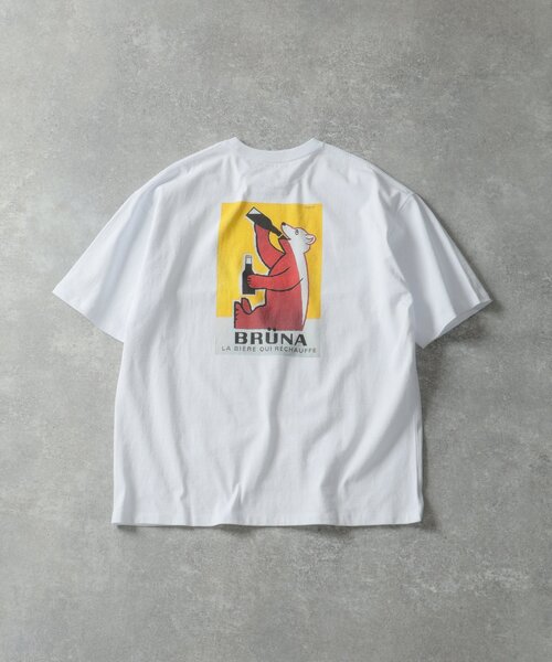 EDIFICE（エディフィス）の「SAVIGNAC (サヴィニャック) 別注 French Company プリント Tシャツ（Tシャツ/カットソー・メンズ・ブラック系その他/ブラック/ホワイト×ホワイト/アイボリー/ホワイト/ホワイト系その他/グリーン/ブルー系その他・MEDIUM/LARGE/X-LARGE）」の4枚目の写真