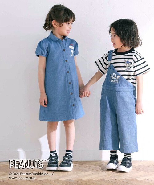 SLAP SLIP(スラップスリップ)の「【PEANUTS×SLAP SLIP】75周年プリントシャツワンピース(80~130cm)(シャツワンピース・キッズ・ブルー/オフホワイト・130cm/120cm/100cm/110cm/90cm/80cm)」の7枚目の写真