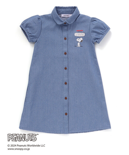 SLAP SLIP(スラップスリップ)の「【PEANUTS×SLAP SLIP】75周年プリントシャツワンピース(80~130cm)(シャツワンピース・キッズ・ブルー/オフホワイト・130cm/120cm/100cm/110cm/90cm/80cm)」の13枚目の写真
