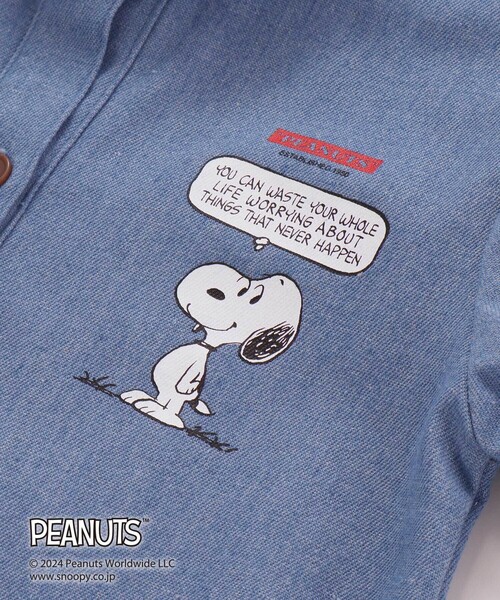 SLAP SLIP(スラップスリップ)の「【PEANUTS×SLAP SLIP】75周年プリントシャツワンピース(80~130cm)(シャツワンピース・キッズ・ブルー/オフホワイト・130cm/120cm/100cm/110cm/90cm/80cm)」の17枚目の写真