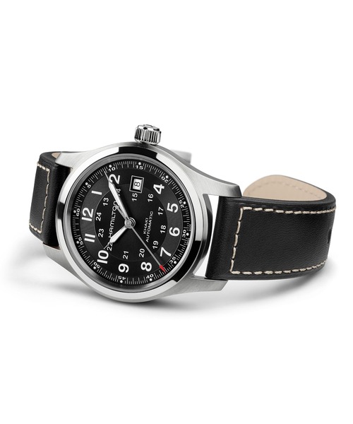 HAMILTON（ハミルトン）の「HAMILTON [ハミルトン] 腕時計 Khaki Field （カーキ フィールド）  オート 自動巻き 42MM ブラック×ブラック（アナログ腕時計・メンズ・ブラック・FREE）」の3枚目の写真