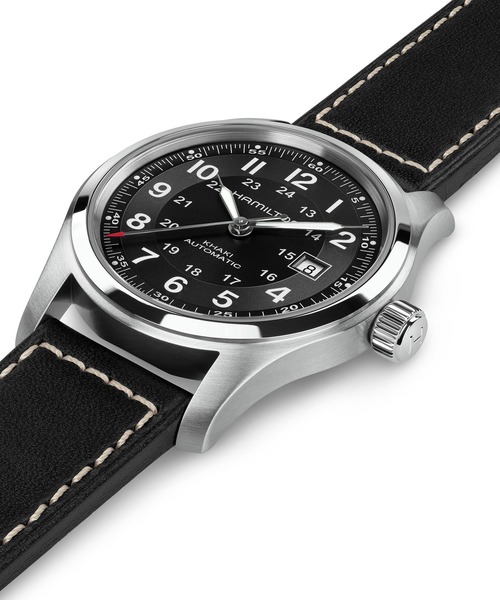 HAMILTON（ハミルトン）の「HAMILTON [ハミルトン] 腕時計 Khaki Field （カーキ フィールド）  オート 自動巻き 42MM ブラック×ブラック（アナログ腕時計・メンズ・ブラック・FREE）」の4枚目の写真