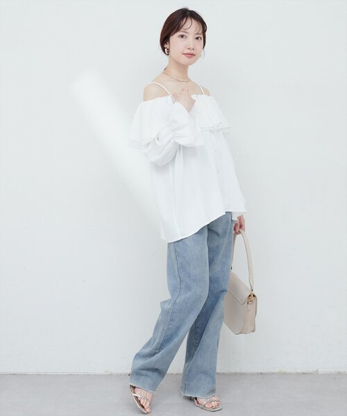 natural couture(ナチュラルクチュール)の「【WEB限定】マルチWAYフリル衿ブラウス(シャツ/ブラウス・レディース・オフホワイト/ネイビー/ミント/ブルー・FREE)」の21枚目の写真