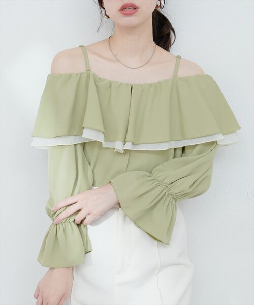 natural couture(ナチュラルクチュール)の「【WEB限定】マルチWAYフリル衿ブラウス(シャツ/ブラウス・レディース・オフホワイト/ネイビー/ミント/ブルー・FREE)」の15枚目の写真