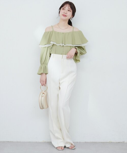 natural couture(ナチュラルクチュール)の「【WEB限定】マルチWAYフリル衿ブラウス(シャツ/ブラウス・レディース・オフホワイト/ネイビー/ミント/ブルー・FREE)」の18枚目の写真