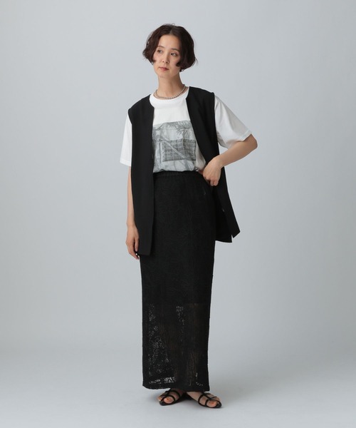 LEPSIM(レプシィム)の「オーバーサイズフォトT 492409(Tシャツ/カットソー・レディース・ライトグレー/チャコールグレー/オフホワイト・FREE)」の15枚目の写真