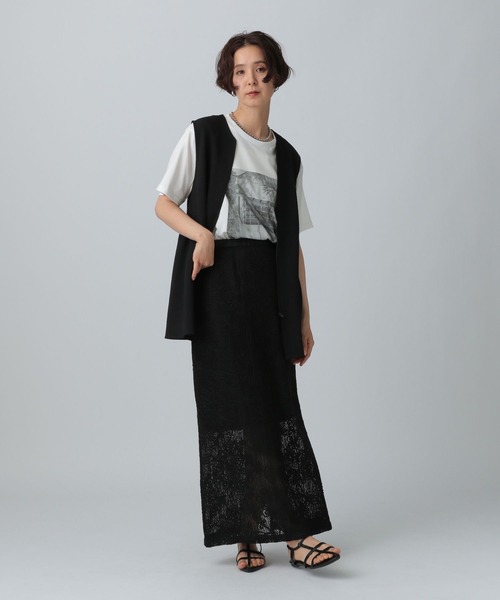 LEPSIM(レプシィム)の「オーバーサイズフォトT 492409(Tシャツ/カットソー・レディース・ライトグレー/チャコールグレー/オフホワイト・FREE)」の14枚目の写真