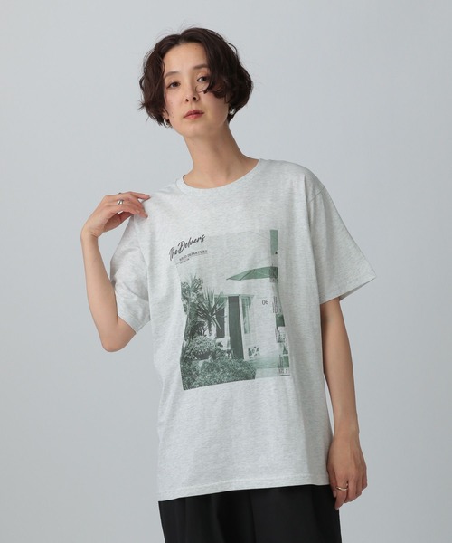 LEPSIM(レプシィム)の「オーバーサイズフォトT 492409(Tシャツ/カットソー・レディース・ライトグレー/チャコールグレー/オフホワイト・FREE)」の12枚目の写真