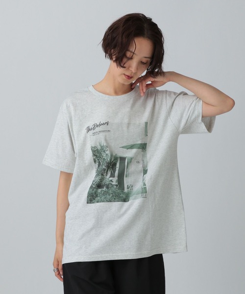 LEPSIM(レプシィム)の「オーバーサイズフォトT 492409(Tシャツ/カットソー・レディース・ライトグレー/チャコールグレー/オフホワイト・FREE)」の10枚目の写真