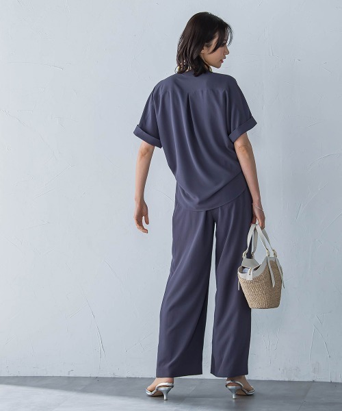 LAUTREAMONT(ロートレアモン)の「キレイ×リラックス バンドカラーブラウス≪手洗い可能≫(シャツ/ブラウス・レディース・ブラック/ベージュ/チャコールグレー/ライトブルー・9号/11号)」の22枚目の写真