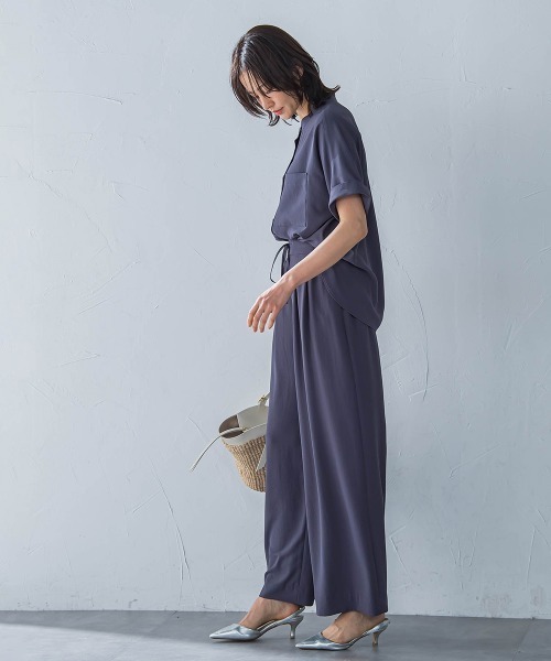 LAUTREAMONT(ロートレアモン)の「キレイ×リラックス バンドカラーブラウス≪手洗い可能≫(シャツ/ブラウス・レディース・ブラック/ベージュ/チャコールグレー/ライトブルー・9号/11号)」の19枚目の写真