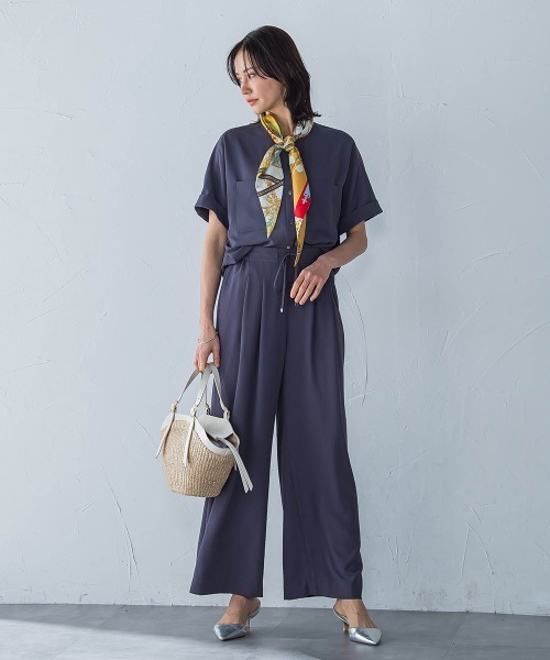 LAUTREAMONT(ロートレアモン)の「キレイ×リラックス バンドカラーブラウス≪手洗い可能≫(シャツ/ブラウス・レディース・ブラック/ベージュ/チャコールグレー/ライトブルー・9号/11号)」の17枚目の写真