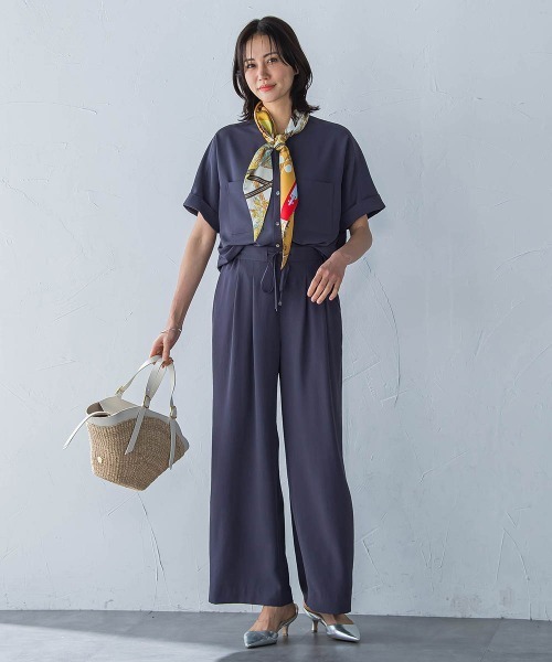 LAUTREAMONT(ロートレアモン)の「キレイ×リラックス バンドカラーブラウス≪手洗い可能≫(シャツ/ブラウス・レディース・ブラック/ベージュ/チャコールグレー/ライトブルー・9号/11号)」の16枚目の写真