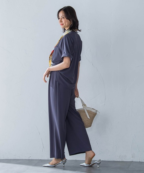 LAUTREAMONT(ロートレアモン)の「キレイ×リラックス バンドカラーブラウス≪手洗い可能≫(シャツ/ブラウス・レディース・ブラック/ベージュ/チャコールグレー/ライトブルー・9号/11号)」の14枚目の写真