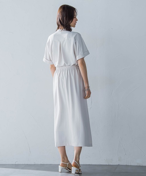 LAUTREAMONT(ロートレアモン)の「キレイ×リラックス バンドカラーブラウス≪手洗い可能≫(シャツ/ブラウス・レディース・ブラック/ベージュ/チャコールグレー/ライトブルー・9号/11号)」の5枚目の写真