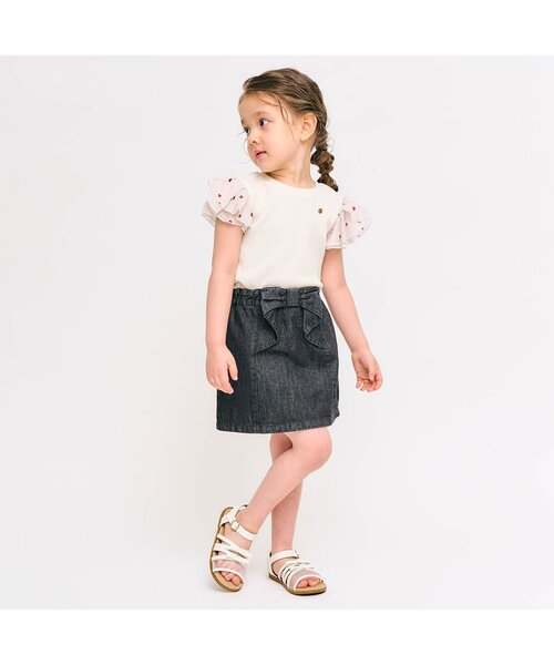 apres les cours（アプレレクール）の「【ジュニア対応】バックリボン2WAYスカート（スカート・キッズ・ブラック/ドット・130/140/80/90/100/110/120）」の6枚目の写真