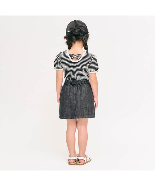 apres les cours（アプレレクール）の「【ジュニア対応】バックリボン2WAYスカート（スカート・キッズ・ブラック/ドット・130/140/80/90/100/110/120）」の4枚目の写真