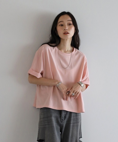 【汗染み防止】ロールアップスリーブTシャツ