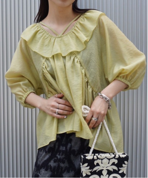 セール】2WAY PEPLUM FRILL BLOUSE（シャツ/ブラウス）｜Ameri