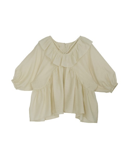 ameri vintage コットン　フリル　チュニック　ブラウス　2way MEDI 2WAY COTTON FRILL TUNIC BLOUSE（シャツ/ブラウス