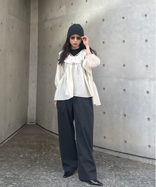 トップス ameri 2WAY FRILL BLOUSE ameri 2WAY FRILL BLOUSE トップス